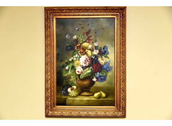 Still Life Flowers Oil On Canvas 33 X 45