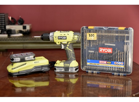 Ryobi Cordless Drill With Charger And Bits Tested And Working