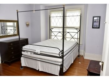 Antique Wrought Iron Bed Frame With Queen Mattress And Boxspring Included