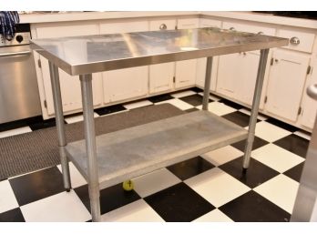 4 Foot Stainless Steel Work Table With Under Shelf