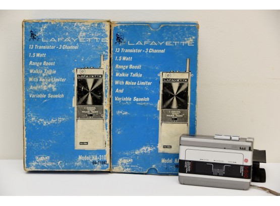 Vintage Lafayette Walkie Talkies & GE Cassette Player