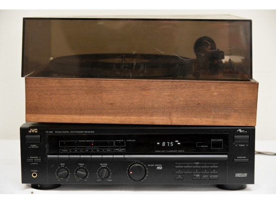 JVC Stereo Receiver With Dual Turntable (Tested - Powers On)