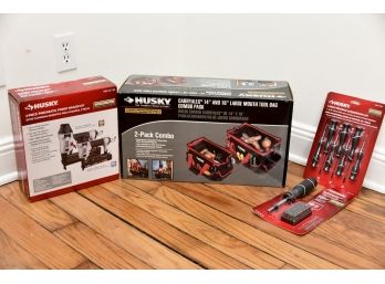 Husky Tool Lot 2 Including 2-Piece Pneumatic Nailer & Tool Bags