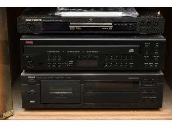 Marantz CD/DVD Player, ADCOM 6CD-700, Yamaha Stereo Casette Deck KX-580