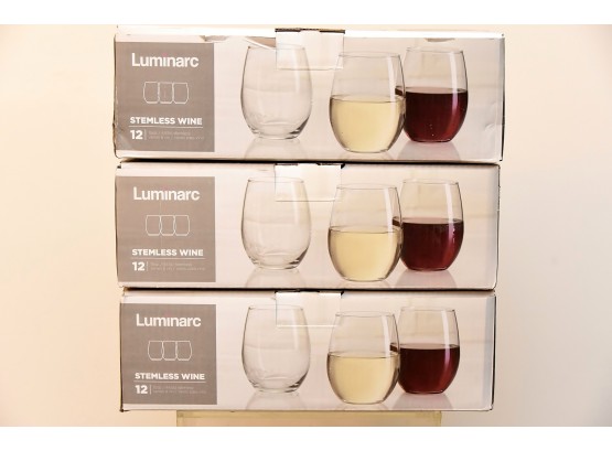 36 Brand New 'Luminarc' Wine Glasses