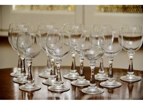 Set Of 12 Vintage White Wine Glasses