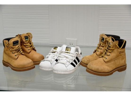 Kids Boots And Adidas Shoe Lot
