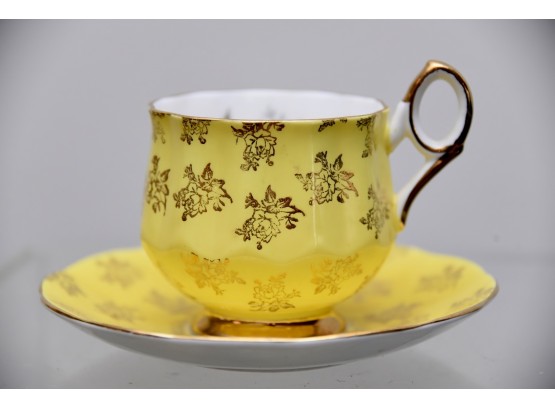 Brilliant Yellow Elizabethan Tea Cup And Saucer