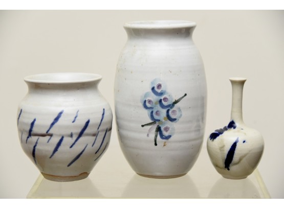 Trio Of Glazed Pottery Display Pieces Lot 1