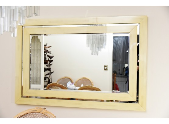 Contemporary Double Frame Mirror In Italian Lacquer Whalebone Finish 60 X 40