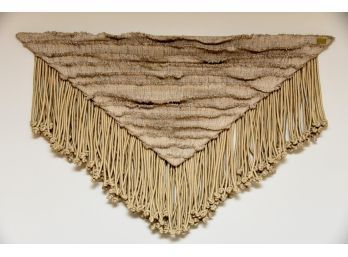 Barbara Barron Judaica Wall Sculpture  Wool,linen And Silk Triangular Form 66 X 42