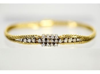 Stunning Diamond And 14k Gold Bracelet