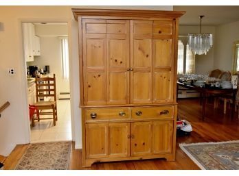 Stunning Mount Airy Country Pickled Pine Cabinet 56 X 24 X 80