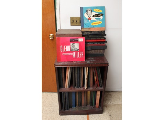 Vintage Record Lot With Wooden Storage Unit 23'L X 18'W X 31'H