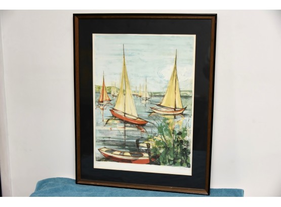 Kostia-B  'Sailboats In The Harbor' (The Collector's Guild Ltd., New York) 23 X 29 Art Lot 38