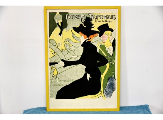 Henri De Toulouse-Lautrec, Divan Japonais, Lithograph Poster Framed 21x 29 Art Lot 7