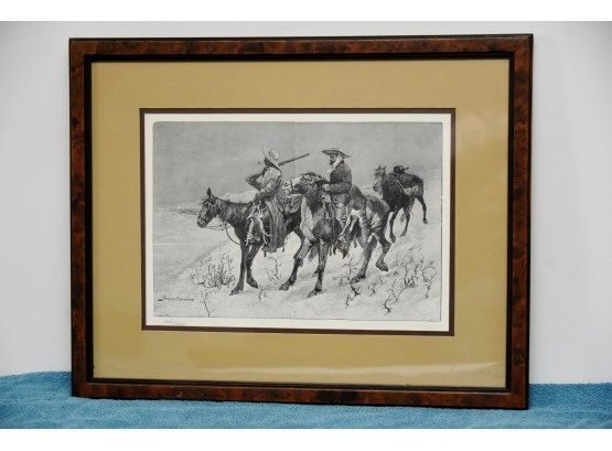 Fredrick Remington (1861-1909), 'Thanksgiving Dinner For The Ranch' Framed 22 X 17 Art Lot 6
