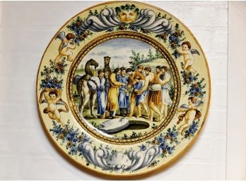 Interesting Italian Ceramic 20' Round Wall Plate