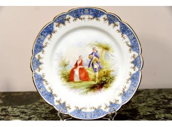 Antique 1846 'Sevres' Chateau De St. Cloud #S46 Porcelain Victorian Scene  Plate