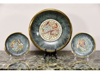 Heavy Painted Bronze Plate Set