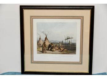 KARL BODMER ORIGINAL ACKERMANN EDITION (Funeral Of A Sioux Chief) Date 1839-Art Lot 32