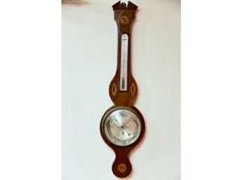 Antique Wooden Banjo Thermometer/weather Station
