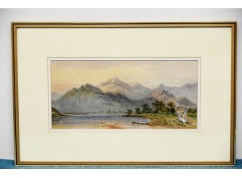 Landscape Signed 1832 Artist Unknown Framed 18 X 12 Art Lot 46