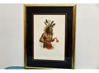 KARL BODMER ORIGINAL Color Aquatint ACKERMANN EDITION (Mato Tope, Mandan Indian Chief)Date 1839- Art Lot 34