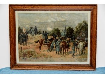 Battle Of Chattanooga Civil War Print Framed 27 X 20 Art Lot 37