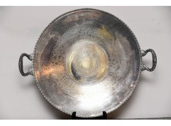 Antique Round Silverplate Platter