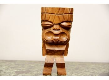 Carved Hawaian Tiki Man Sculpture
