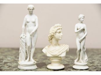 Trio Of Vintage Italian Marble Figurines