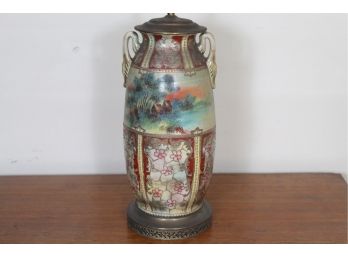 Antique Hand Painted Dual Shoulder Lamp