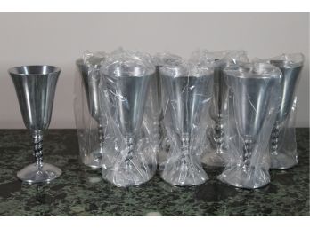 Set Of 8 Unused Raimond Italy Silver Plated Wine Goblets
