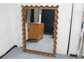 Large Gold Painted Carved Wood Frame Mirror 52' X 37'