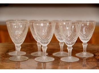 Set Of 7 Crystal Drinking Glasses
