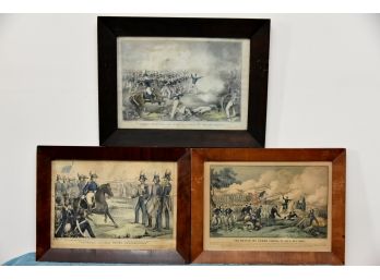 Antique Currier And Ives Civil War Prints Framed 16 X 20  Art Lot 57