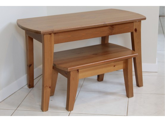 Pair Of Natural  Pine Nesting Tables