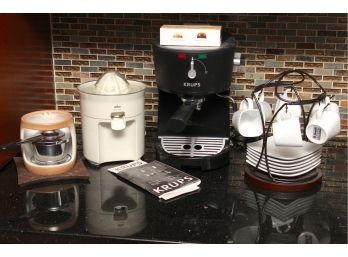 Small Appliance Lot Including Espresso Cups And Maker