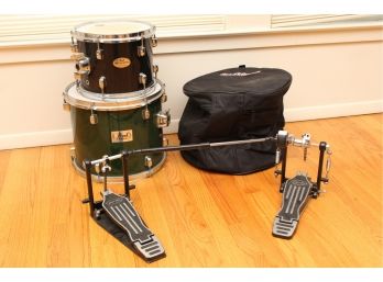 Pearl Drums, Double Bass Foot Pedal And Drum Carry Case