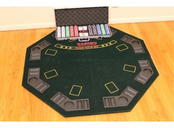 Portable Poker Table Top With Poker Chips And Cards