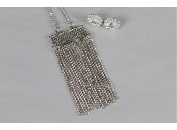 Mesh Pendant Necklace With Matching Earrings Jewelry Lot 11