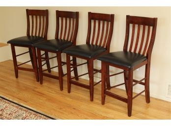 Four Cherry Counter Height Chairs 19 X 17 X 41