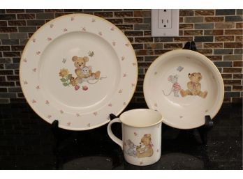 Teddy Bear Mikassa Baby Plate 3 Piece Set
