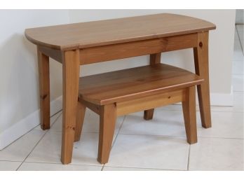 Pair Of Natural  Pine Nesting Tables