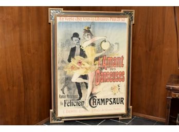 Large 'L'Amant Des Danseuses Par Félicien Champsaur' Framed Poster 42.5' X 56.5'