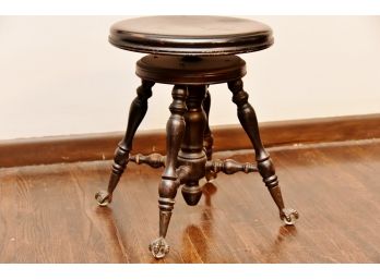 Antique Glass Ball And Claw Foot Piano Stool