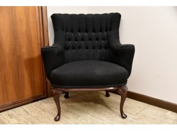 Vintage Tufted Black Fabric Side Chair 31.5'L X 24'W X 37'H