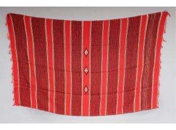 Vintage Mexican Red Wool Rug 72' X 54'