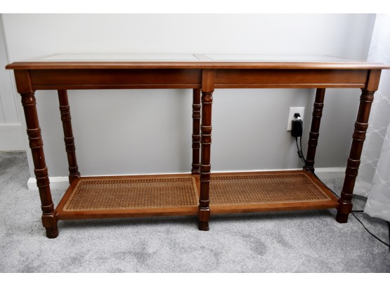 Maple Console Table With Cane Under Shelf 50 X 17 X 27